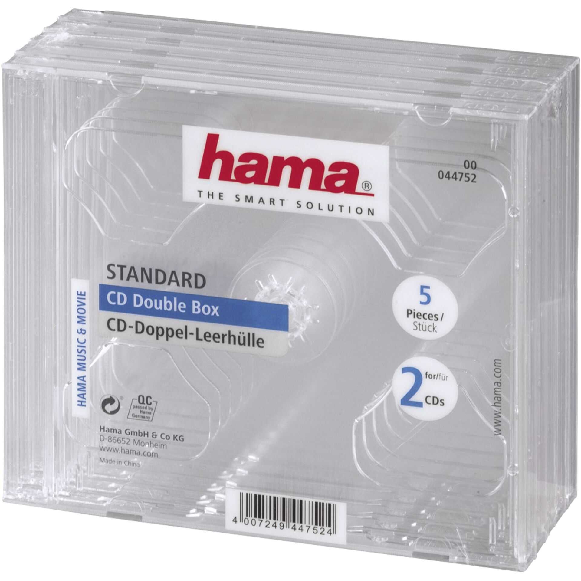 Hama - Behälter CD-Aufbewahrung - Kapazität: 2 CD - durchsichtig (Packung mit 5)