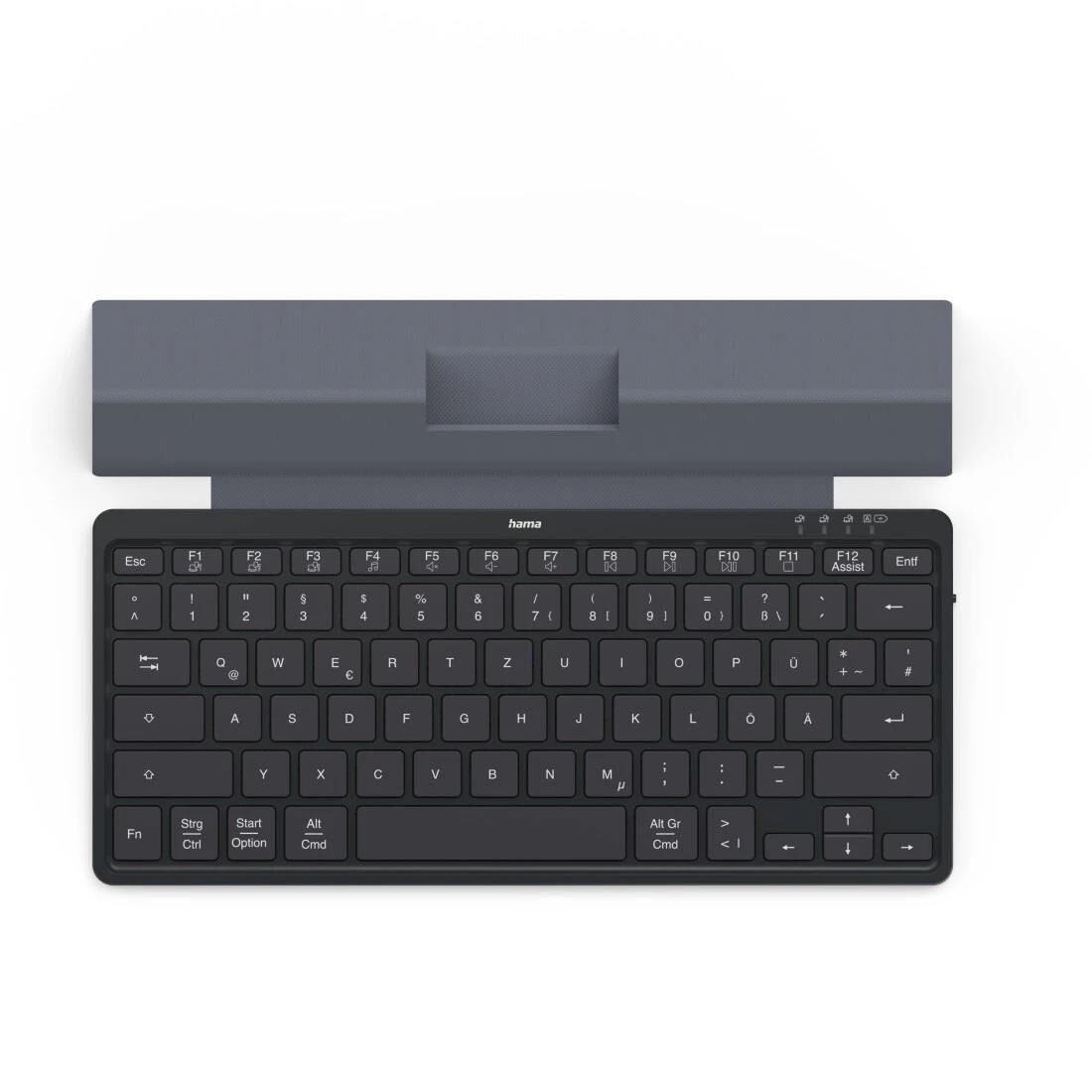 Hama Multi-Device-Tastatur "Travel 600", Hülle, Bluetooth®, klein, SW, QWERTZ DE