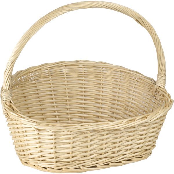 Korb mit Henkel, Vollweide, Höhe: 150/450 mm, Länge: 480 mm, Breite: 400 mm