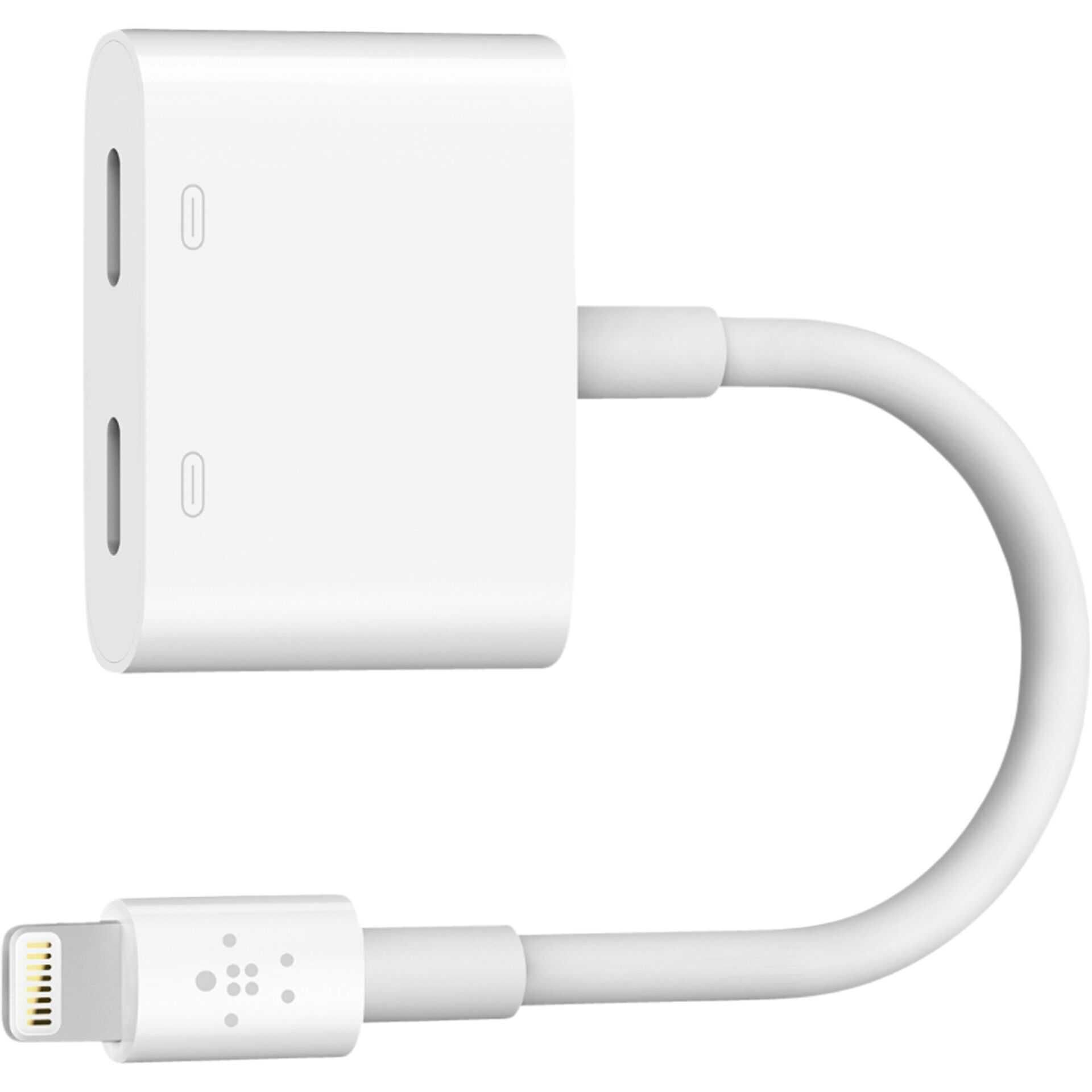 Belkin Lightning Audio + Charge RockStar - Audio- / Ladekabel - Lightning / Audio - Lightning (M) bis Lightning (W) - 11.5 cm - für Apple iPad/iPhone/iPod (Lightning)