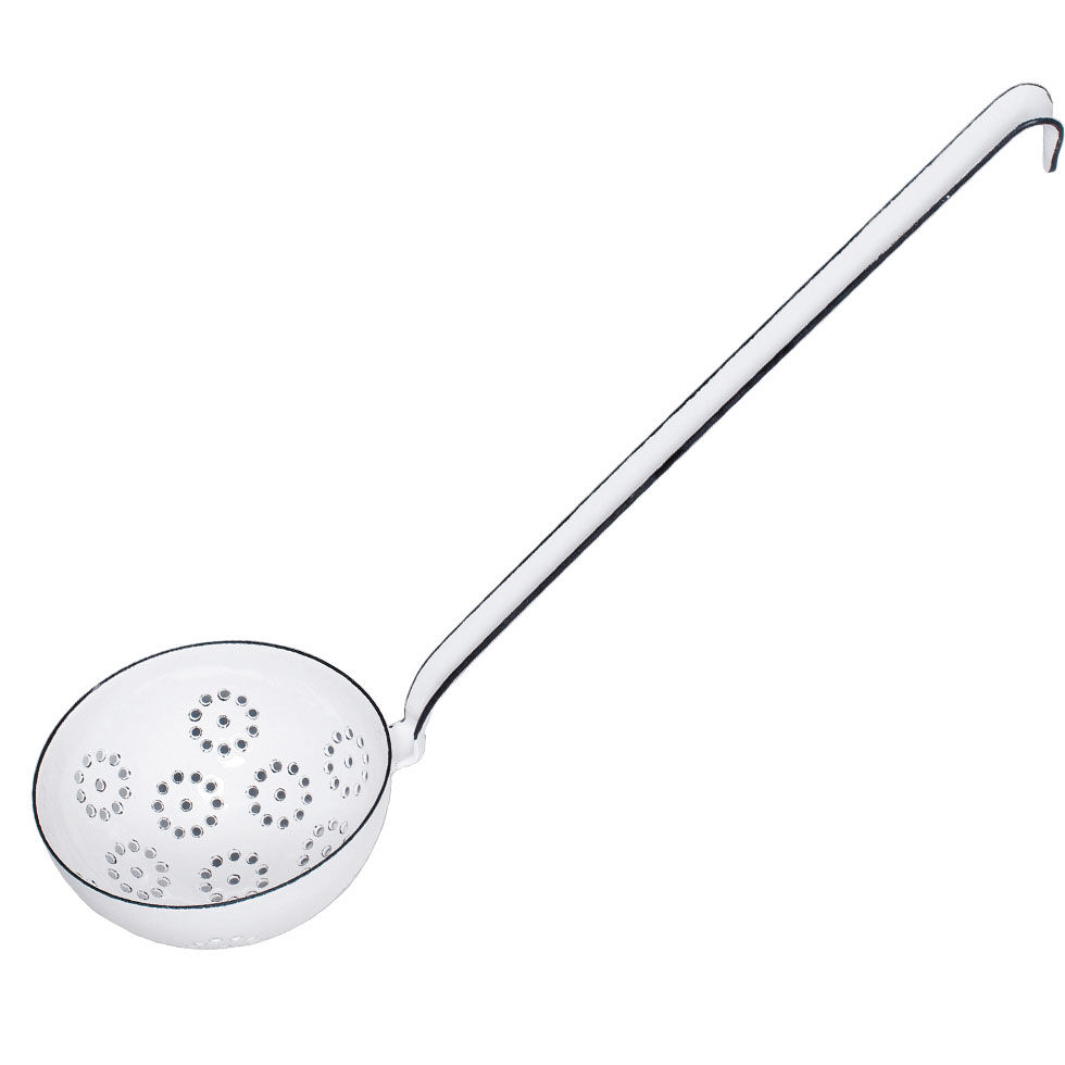 Riess Schaumlöffel/Schöpflöffel mit gelochter Kelle Ø9cm Emaille Classic weiss
