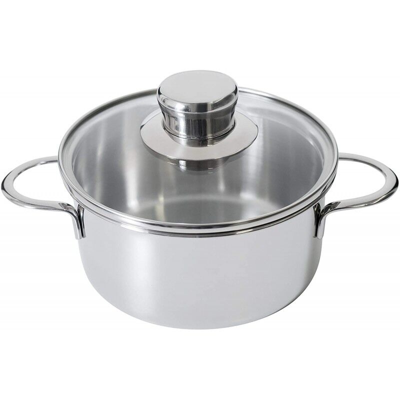 Kelomat Bratentopf mit Glasdeckel Mini Ø14 cm Edelstahl rostfrei