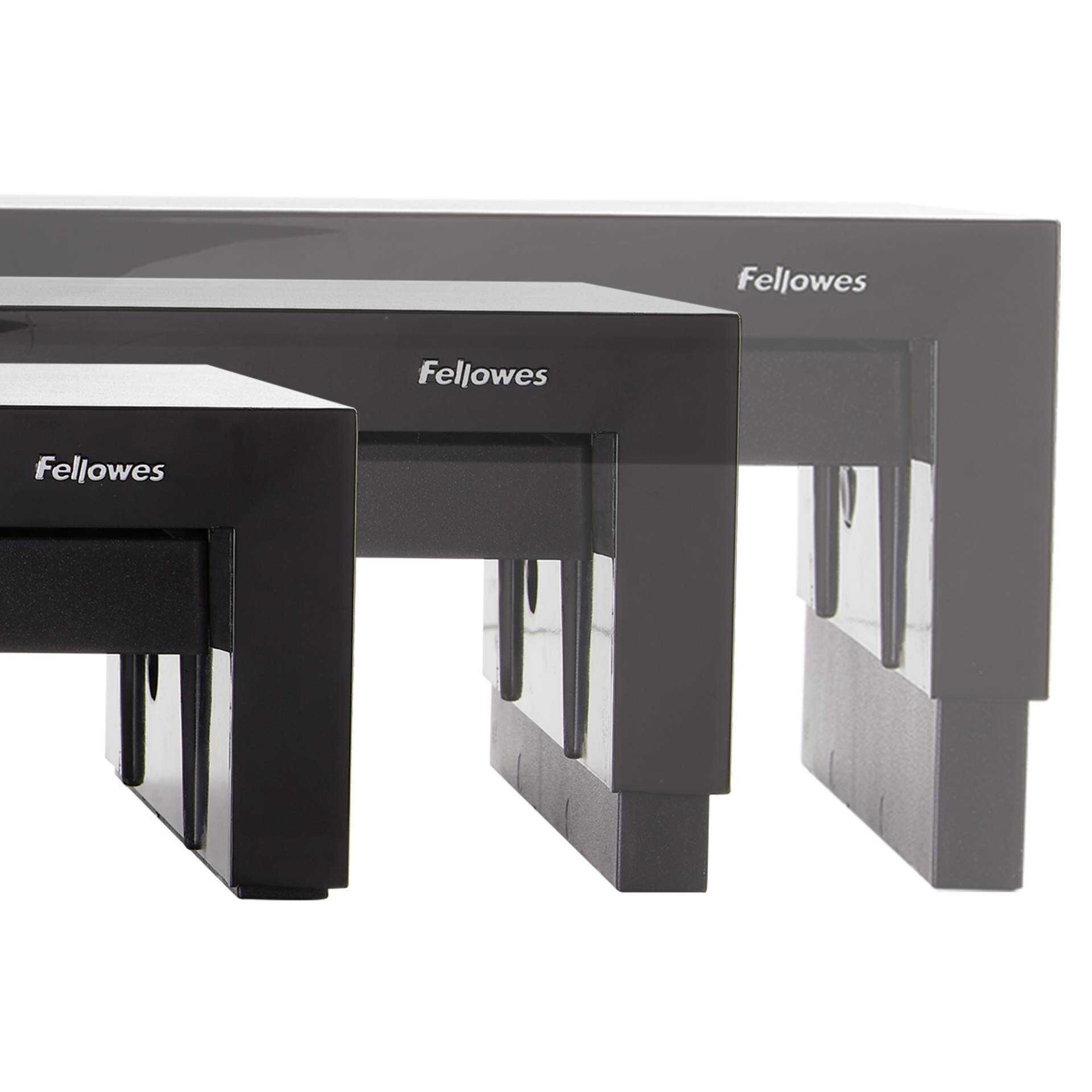 Fellowes Designer Suites Monitor Riser - Höhenverstellbarer Monitorständer - Schwarz, Birne