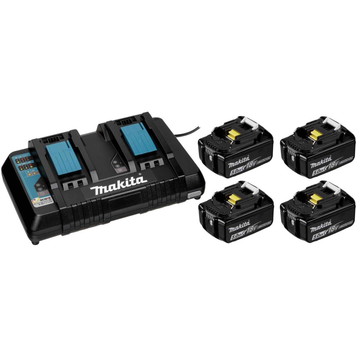 Makita PowerPack LXT - Batterieladegerät + Batterie 4 x - Li-Ion - 5 Ah - 90 Wh - 2 x Batterien laden