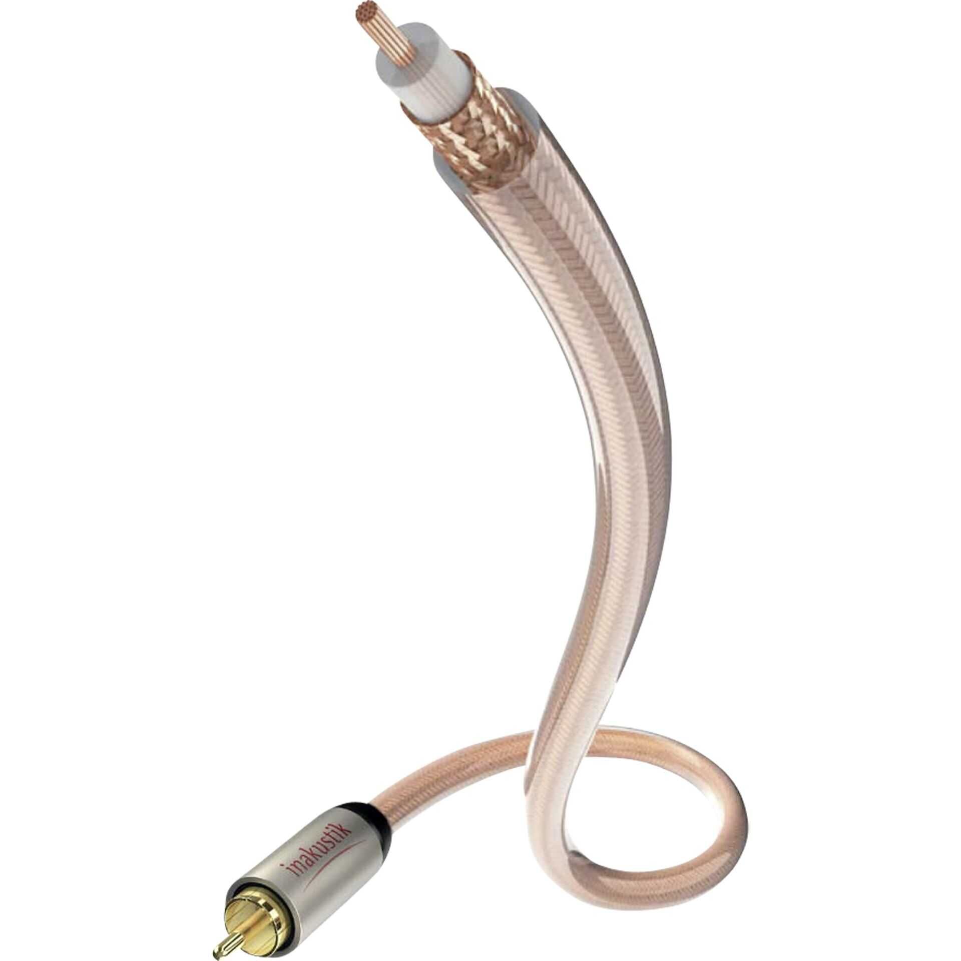 in-akustik Star mono - Subwoofer-Kabel - RCA (M) bis RCA (M) - 5 m - abgeschirmt - durchsichtig