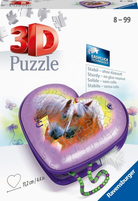 Ravensburger  11171 Puzzle Herzschatulle - Pferde 3D 54 Teile 11171