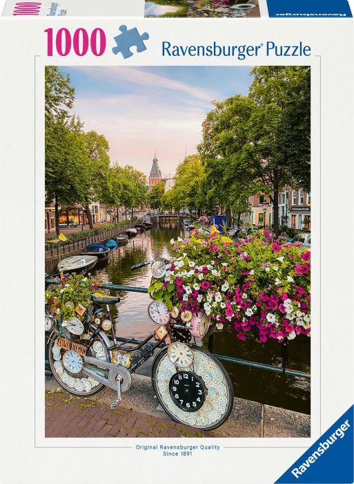 Ravensburger  12000780 Puzzle Fahrrad und Blumen in Amsterdam 1000 Teile 12000780