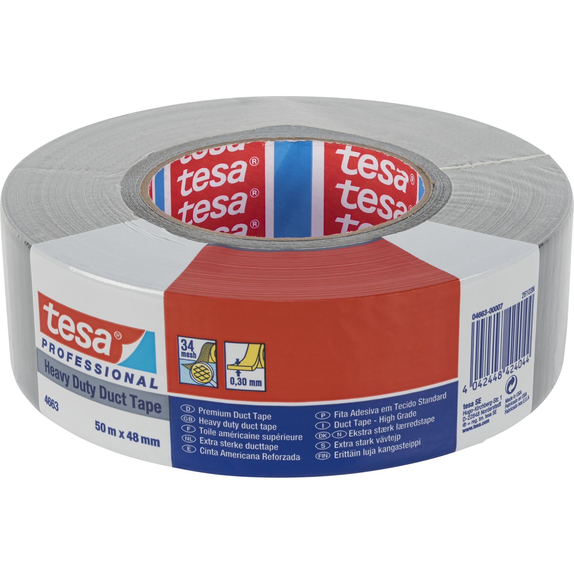 Tesa Gewebekleb. 50m x 48mm strong Prof. silber 04663