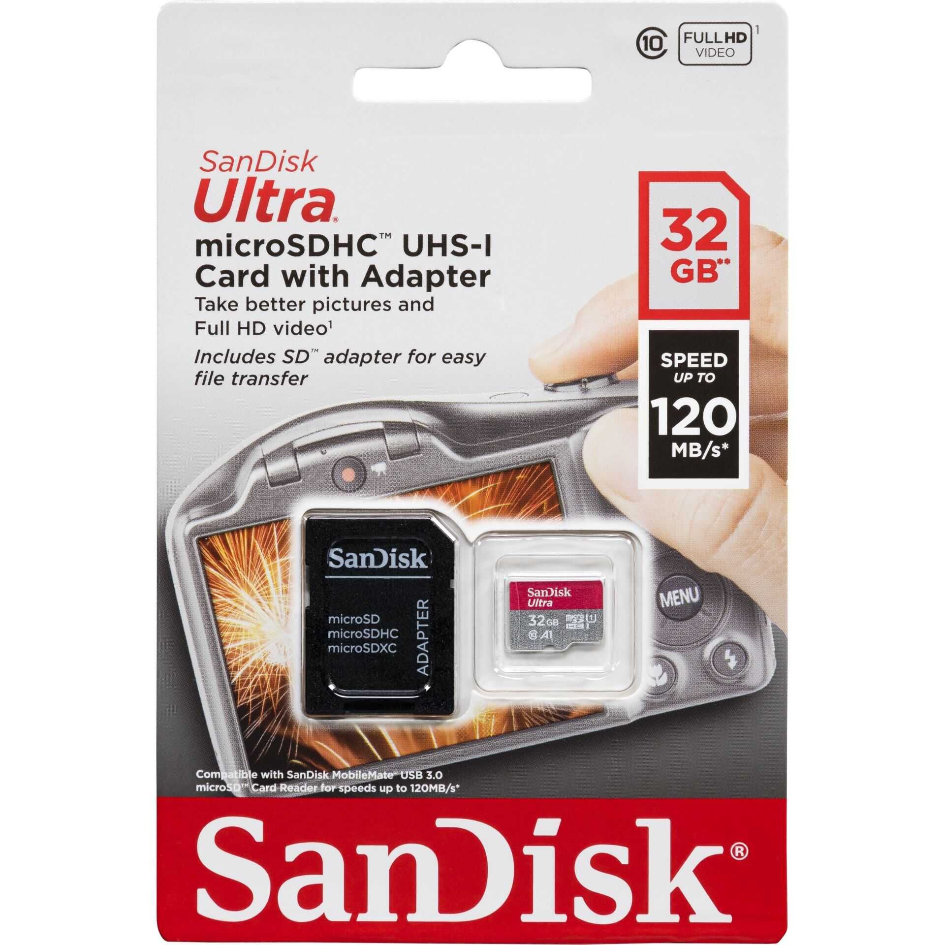 SanDisk Ultra - Flash-Speicherkarte - 32 GB - A1 / Class10 - microSDXC UHS-I