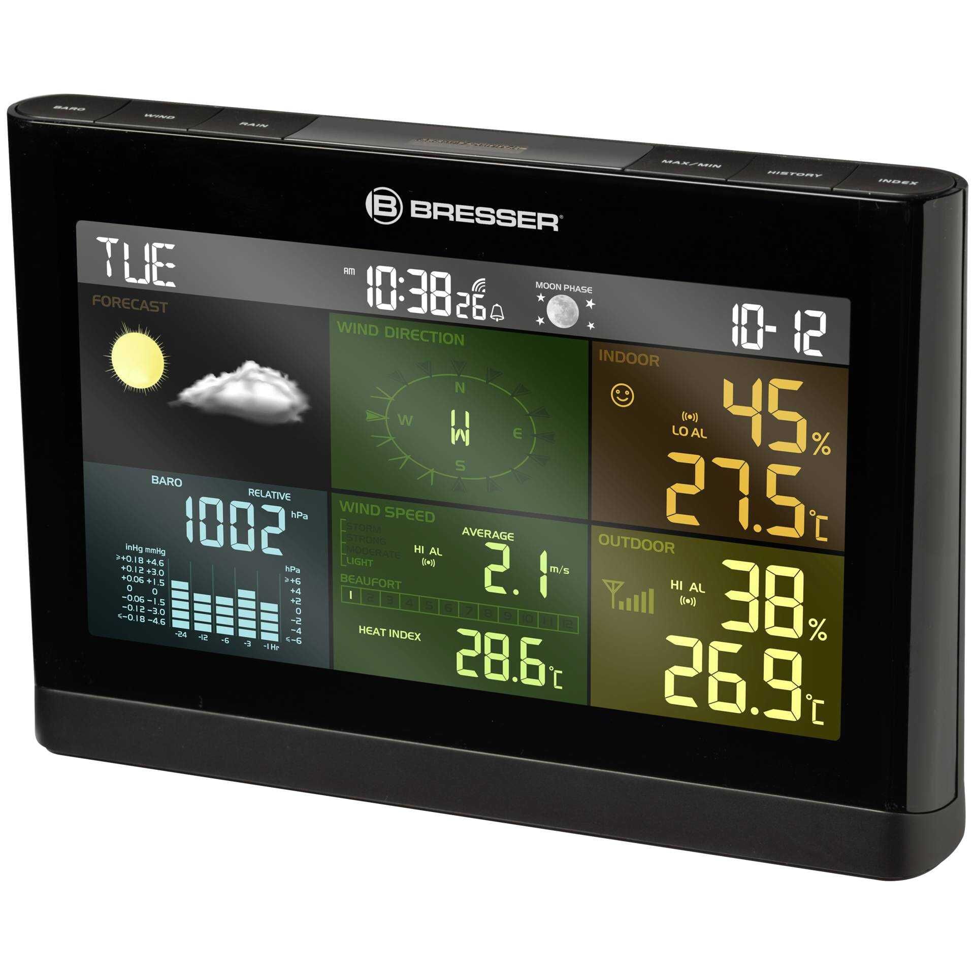 Bresser 5-in-1 Comfort - Wetterstation - kabellos - Grau, Schwarz