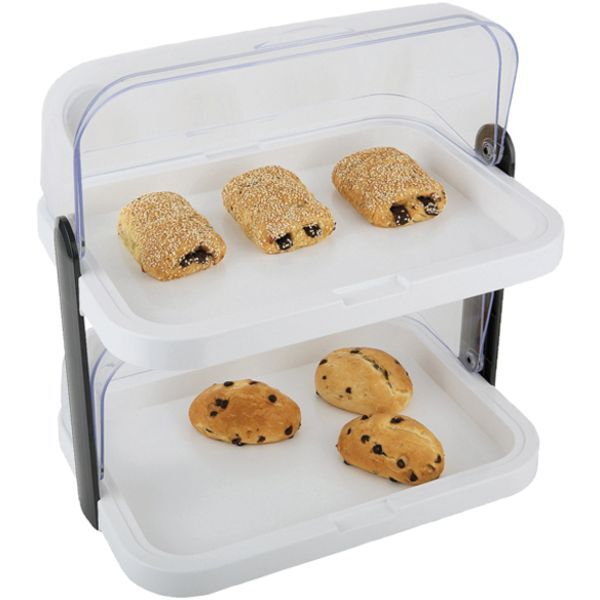 APS Buffet-Vitrine Doppeldecker, weiß, Höhe: 440 mm, Länge: 440 mm