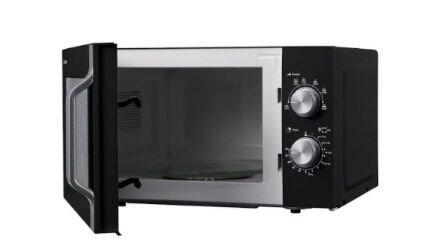 Sharp R-204BA, Arbeitsplatte, Solo-Mikrowelle, 20 l, 800 W, Drehregler, Schwarz, Silber