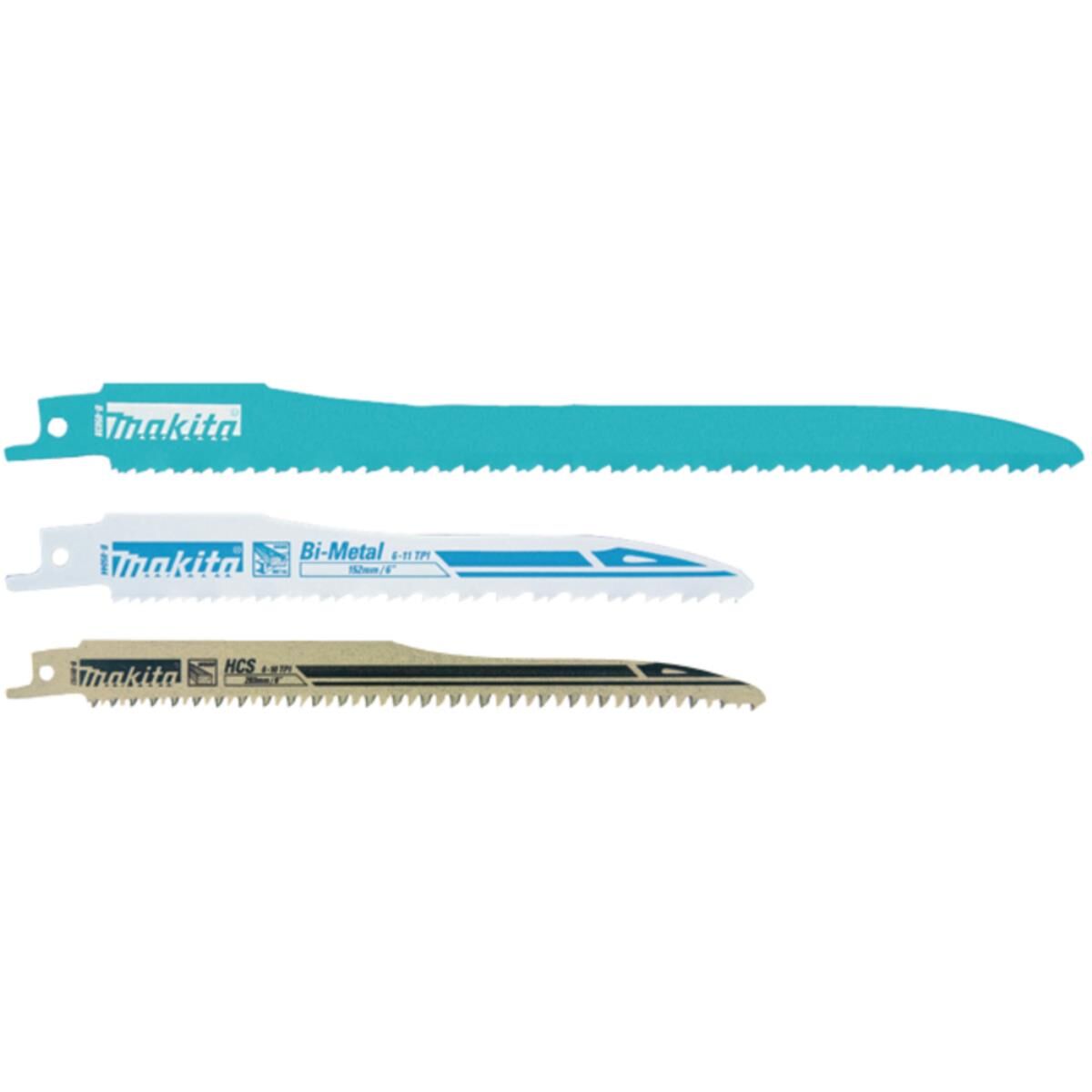 Makita Reciprosägeblatt Set Super Express, 3 Stk. B-05038 • B-05044 • B-05153 • Bi-Metall • HCS