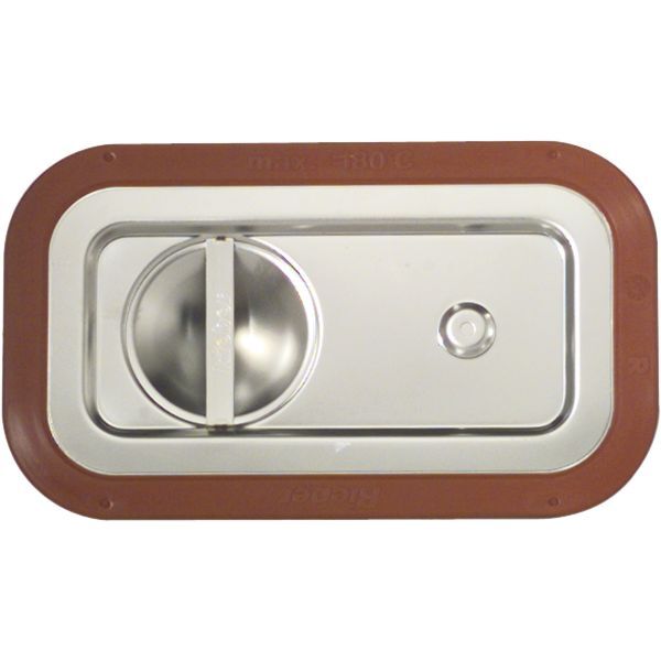 RIEBER GN-Steckdeckel 18/10 Edelstahl, mit Griffmulde und Griffsteg, GN: 1/4