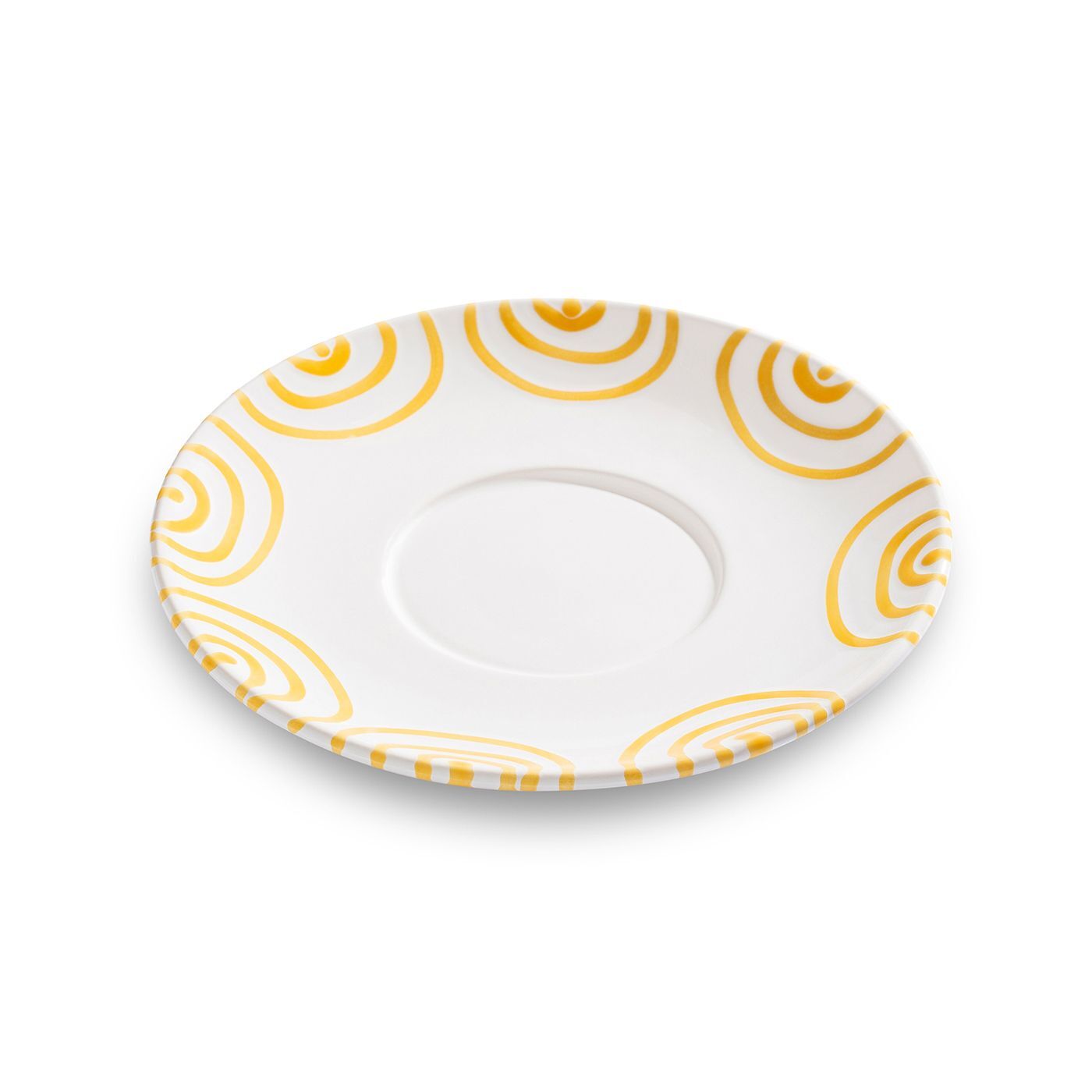 Gmundner Keramik Gelbgeflammt, Unterteller Teetasse Maxima (Ø18cm)