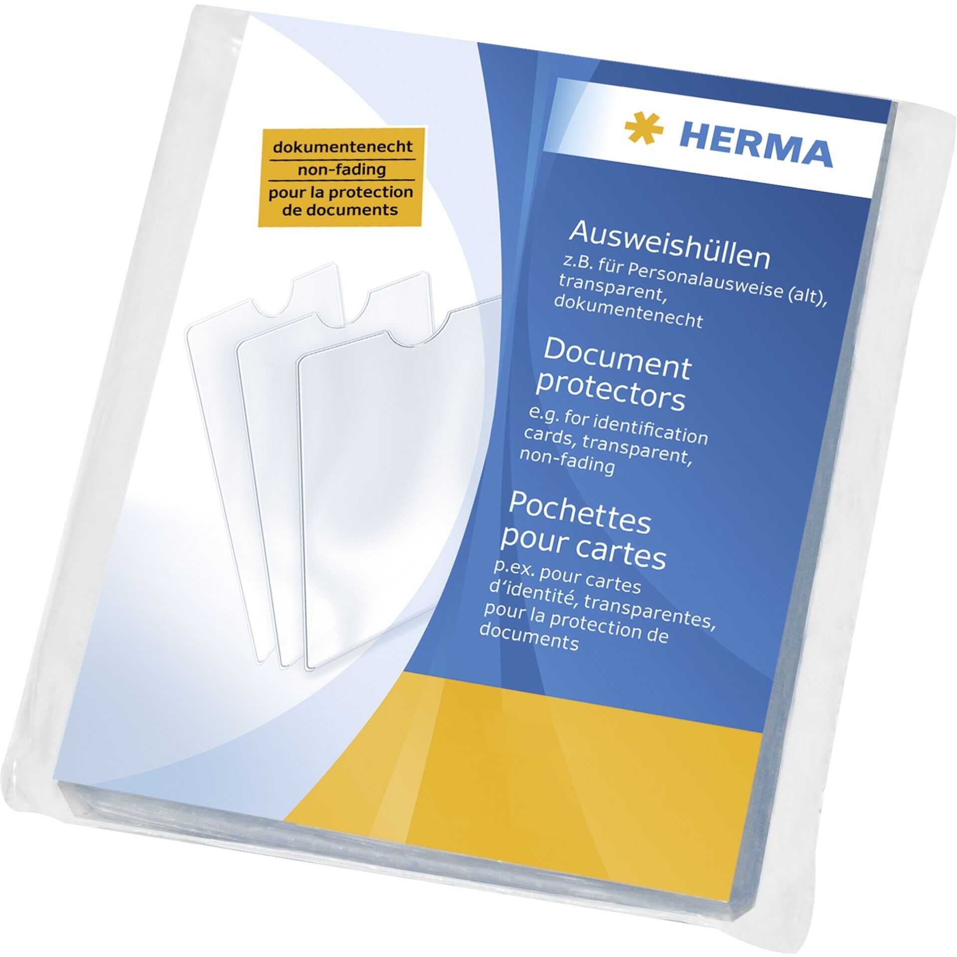 HERMA - Schutzhülle - 58 x 87 mm - durchsichtig (Packung mit 25)