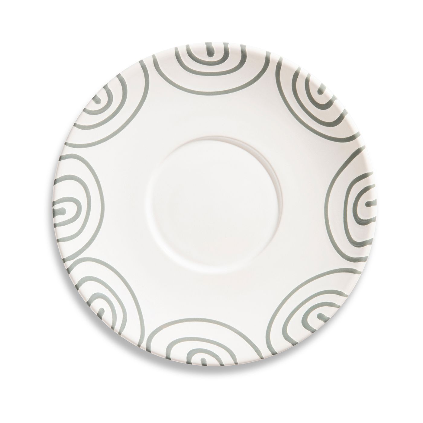 Gmundner Keramik Graugeflammt, Teetasse Maxima mit Unterteller