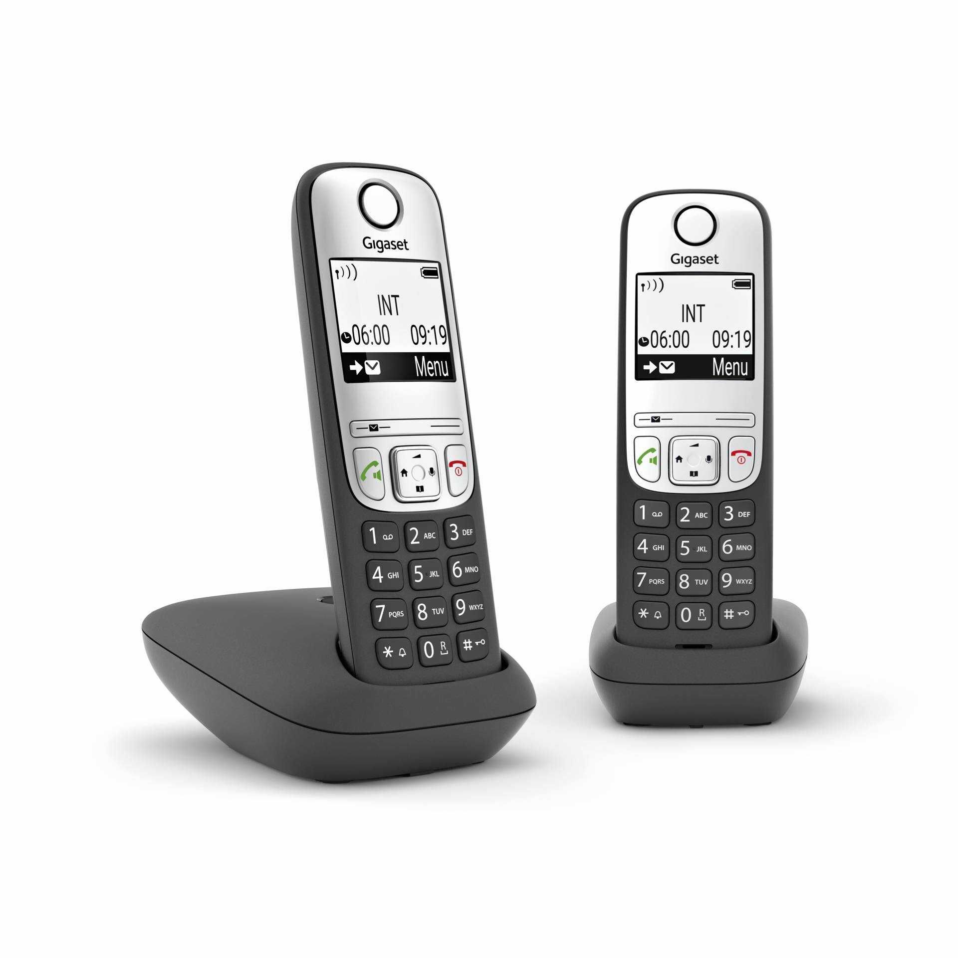 Gigaset A690 Duo - Schnurlostelefon mit Rufnummernanzeige - ECO DECT\GAP - dreiweg Anruffunktion - Schwarz + zusätzliches Handset