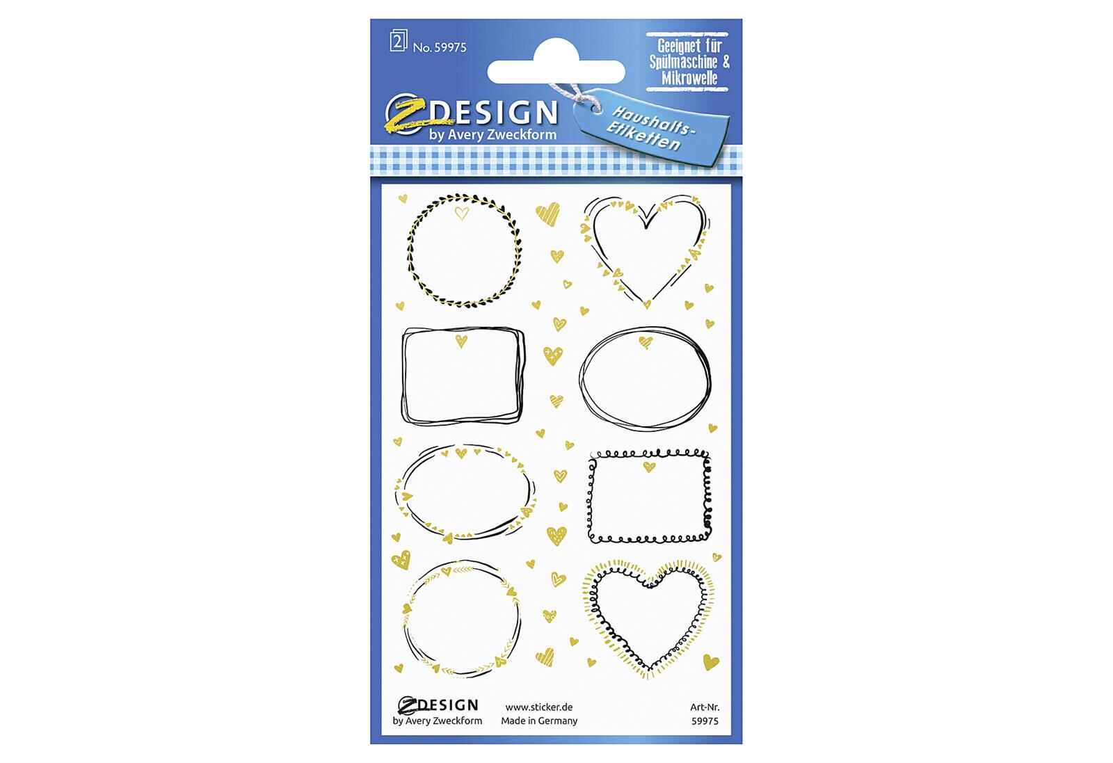 AVERY ZWECKFORM Folie Haushaltsetikett Doodle 59975