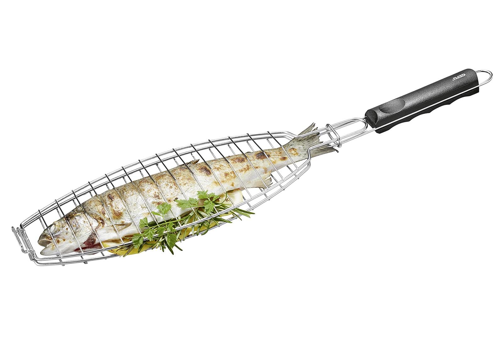 GEFU Fischbräter BBQ Edelstahl/Kunststoff 49,5x12x1,5 cm