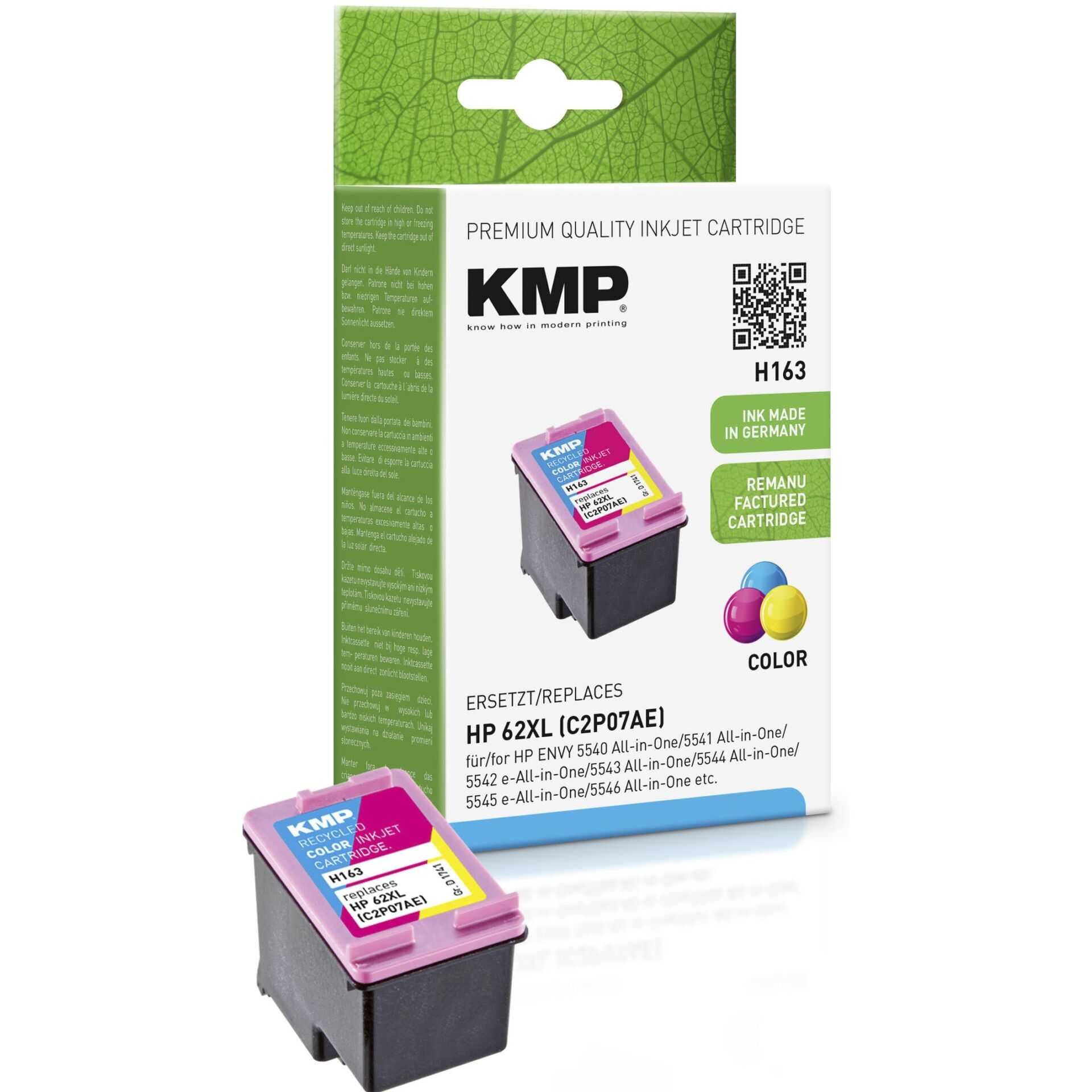 KMP H163 - 11.5 ml - Farbe (Cyan, Magenta, Gelb) - kompatibel - Tintenpatrone - für HP Envy 55XX, 56XX, 76XX; Officejet 200, 250, 252, 57XX, 8040