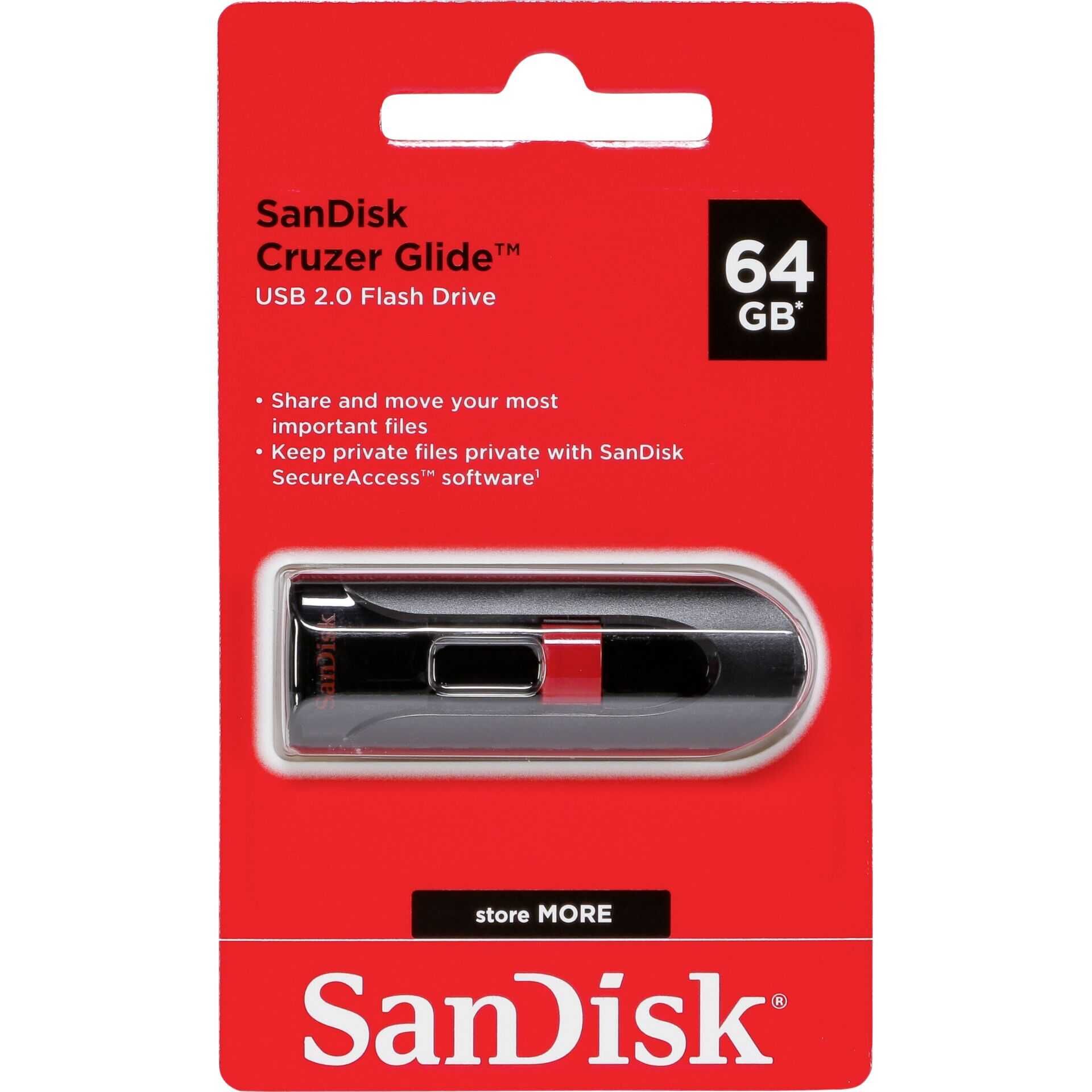 SanDisk Cruzer Glide - USB-Flash-Laufwerk - 64 GB - USB 2.0