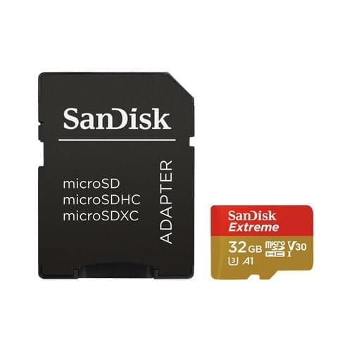 SanDisk Extreme - Flash-Speicherkarte microSDHC/SD-Adapter inbegriffen - 32 GB - A1 / Video Class V30 / UHS-I U3 /