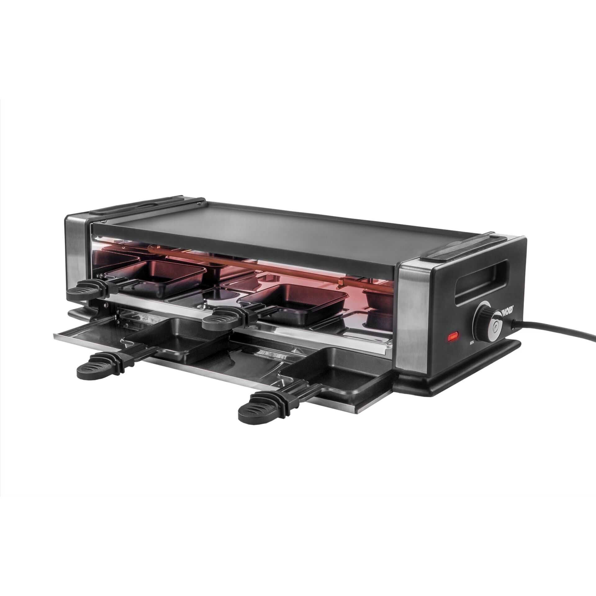 UNOLD 48730 Finesse Basic - Raclette/Grill/Blech - 1.2 kW - Black/Stainless Steel