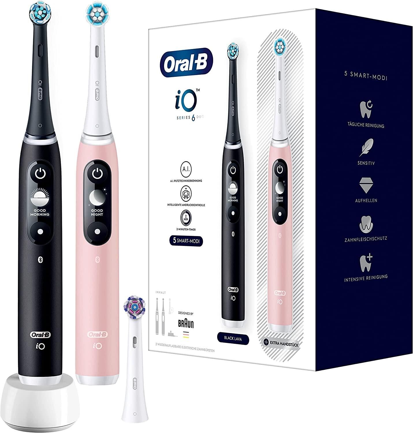Oral-B iO Series 6 Black Lava/Pink Sand mit 2. Handstück