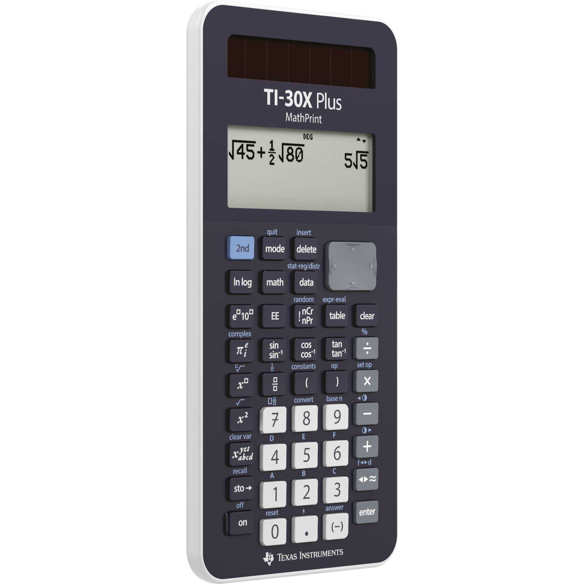 Texas Instruments TI-30X Plus MathPrint - Wissenschaftlicher Taschenrechner - Solarpanel, Batterie