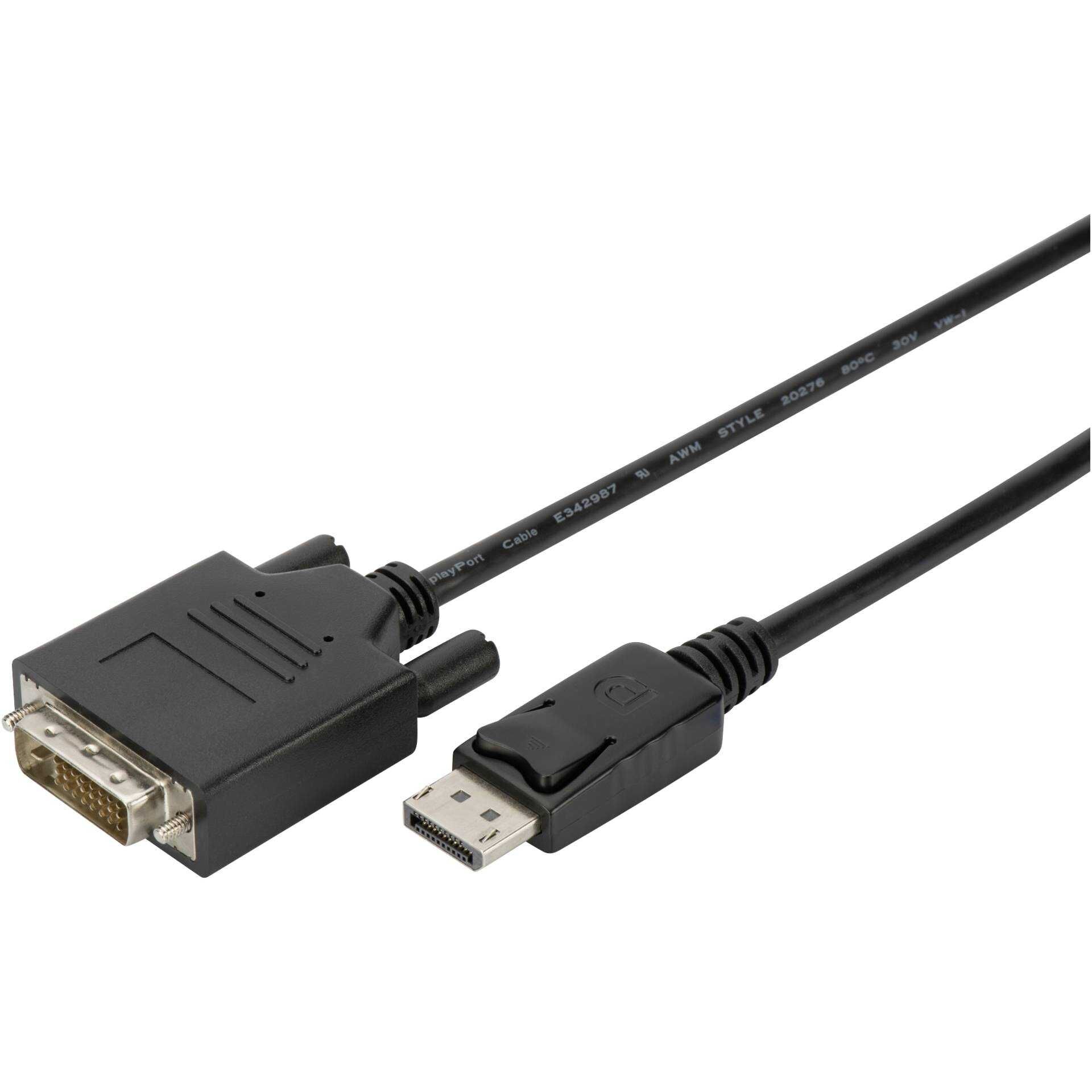ASSMANN - DisplayPort-Kabel - DisplayPort (M) bis DVI-D (M) - 3 m - geformt - Schwarz
