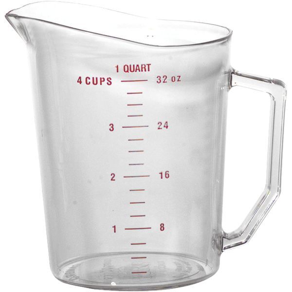CAMBRO Messbecher Polycarbonat klar, Skala rot, Inhalt: 1,00 Liter