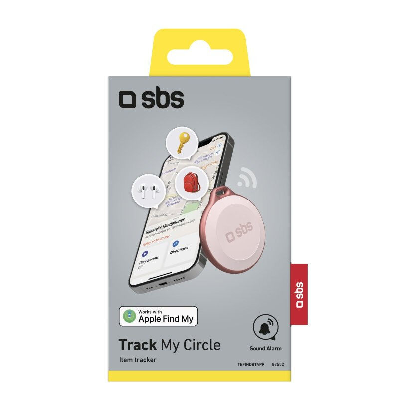 SBS TEFINDBTAPP, Universal, Finder, Pink, Staubresistent, Wasserfest, IP65, CR2032