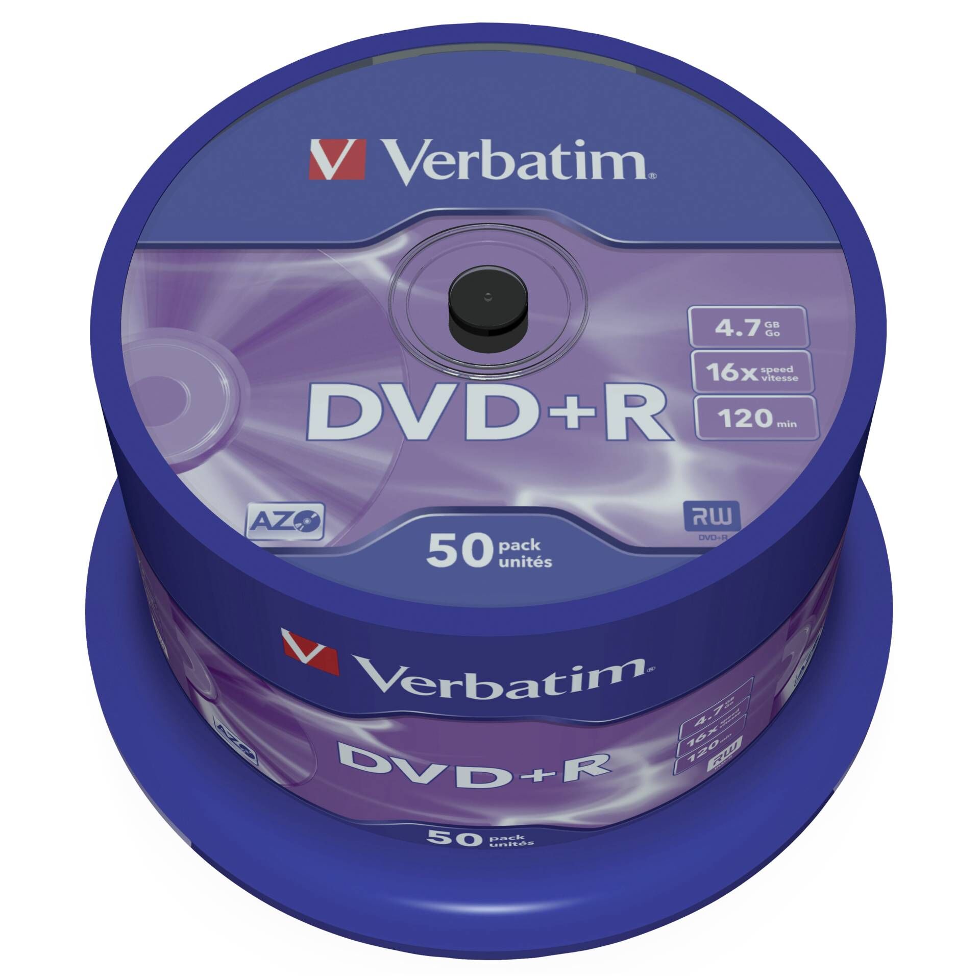 Verbatim - 50 x DVD+R - 4.7 GB 16x - mattsilber - Spindel