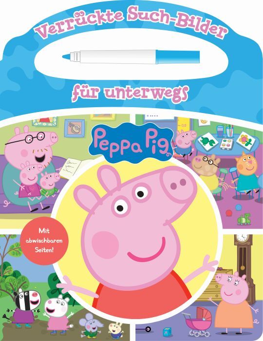 Phoenix Peppa Pig - Verrückte Such-Bilder für unterwegs - Wimmelbuch - Pappbilderbuch mit Stift und abwischbaren Seiten ab 3 J 73349