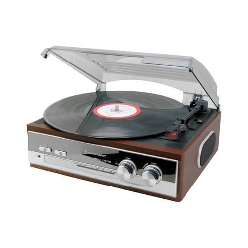 Soundmaster PL186H Plattenspieler mit eingebauten Lautsprechern & UKW Stereo-Radio