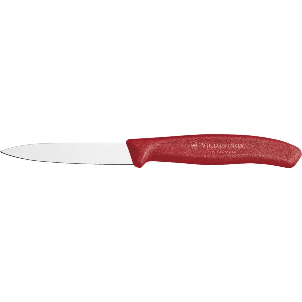 VICTORINOX Gemüsemesser spitz, Klingenlänge: 80 mm, rot