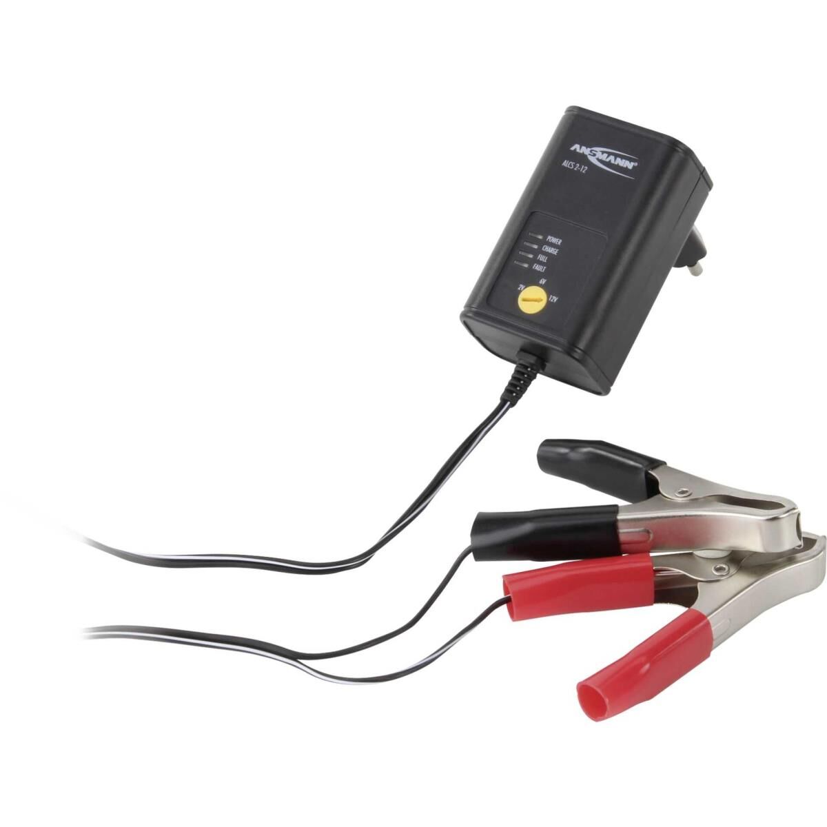 ANSMANN ALCS 2-12/0.4 - Batterieladegerät - 400 mA - 2 Ausgabeanschlussstellen (Krokodilklemme) - Schwarz