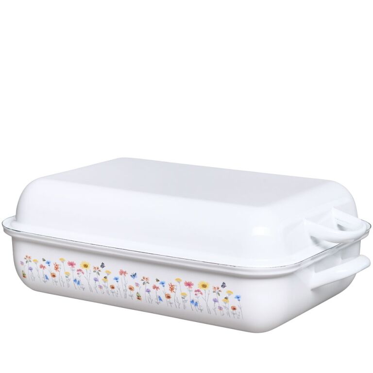 Riess Bratpfanne mit Deckel 37/26 FLORA Emaille