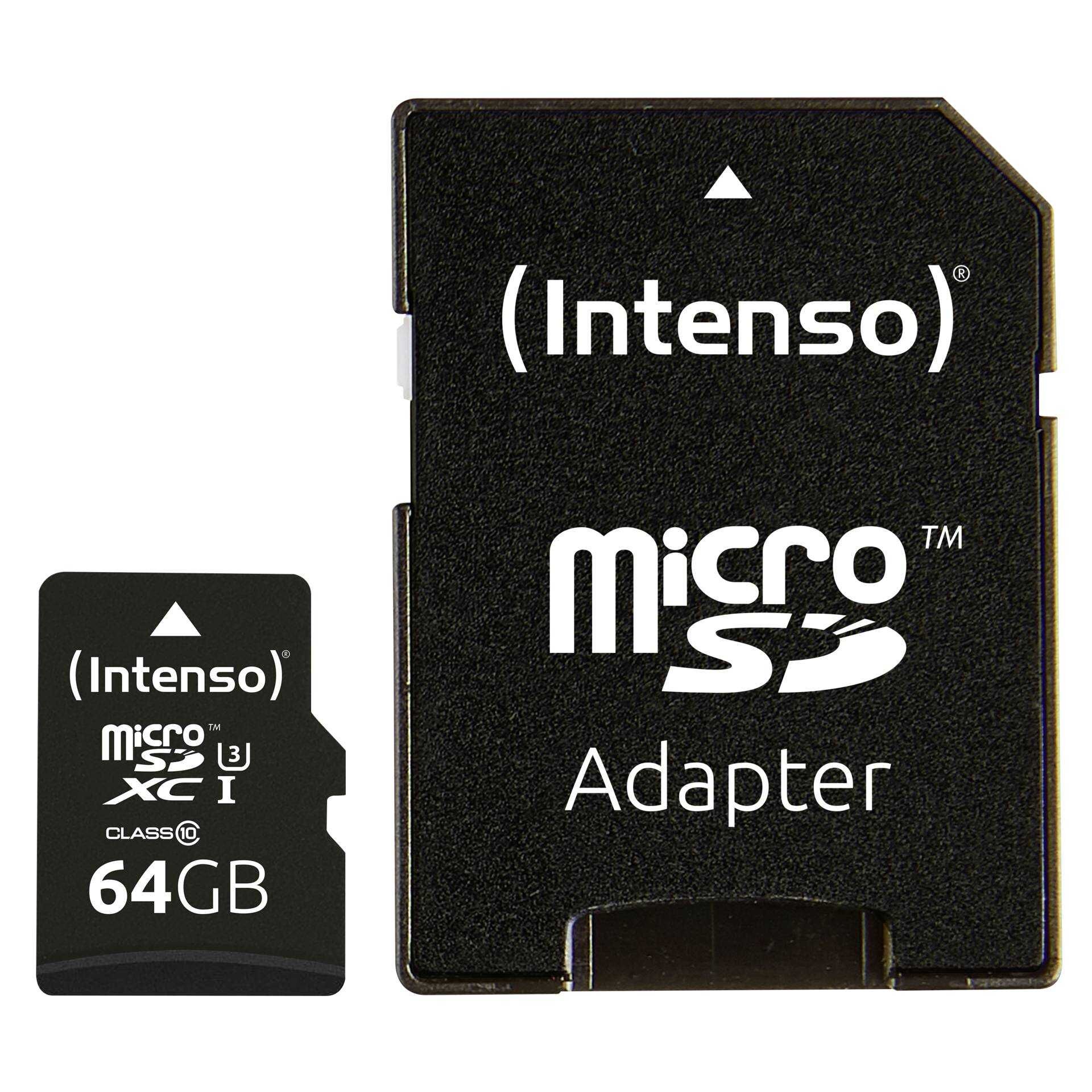 Intenso - Flash-Speicherkarte (microSDXC-an-SD-Adapter inbegriffen) - 64 GB - UHS Class 1 / Class10 - microSDXC UHS-I