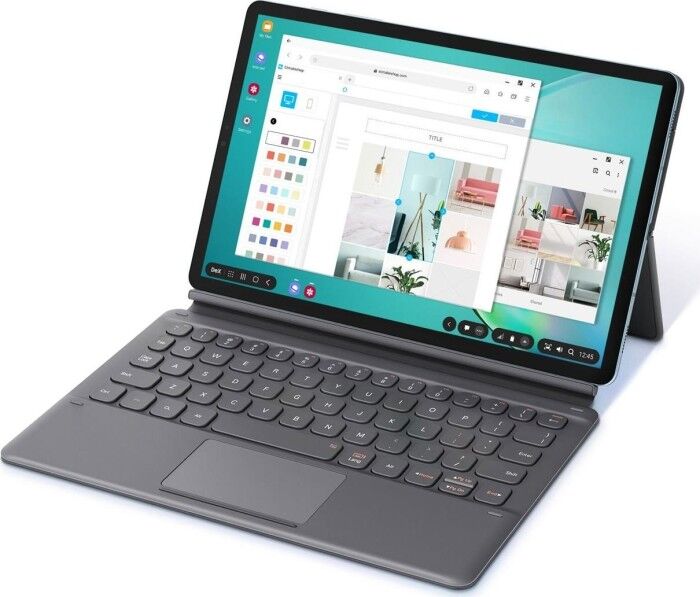 Samsung Book Cover Keyboard EF-DT860 - Tastatur und Foliohülle - mit Touchpad - POGO pin - Grau - für Galaxy Tab S6