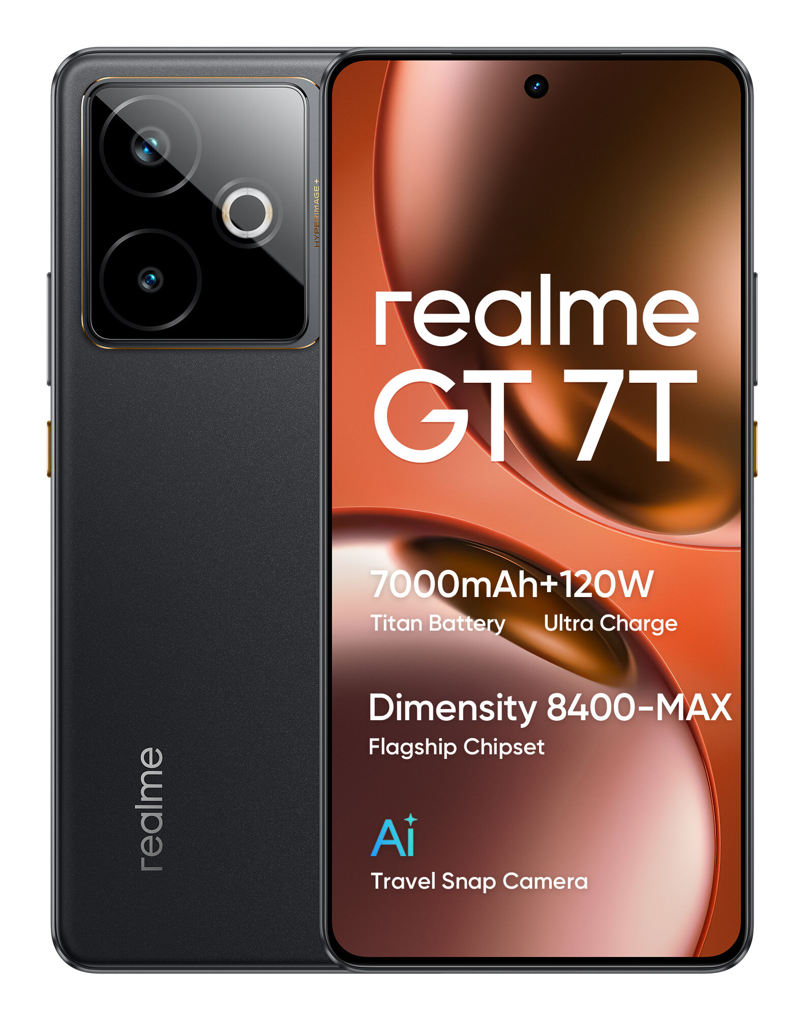 Realme GT 7T, 17,3 cm (6.8"), 12 GB, 512 GB, 50 MP, Android 15, Schwarz