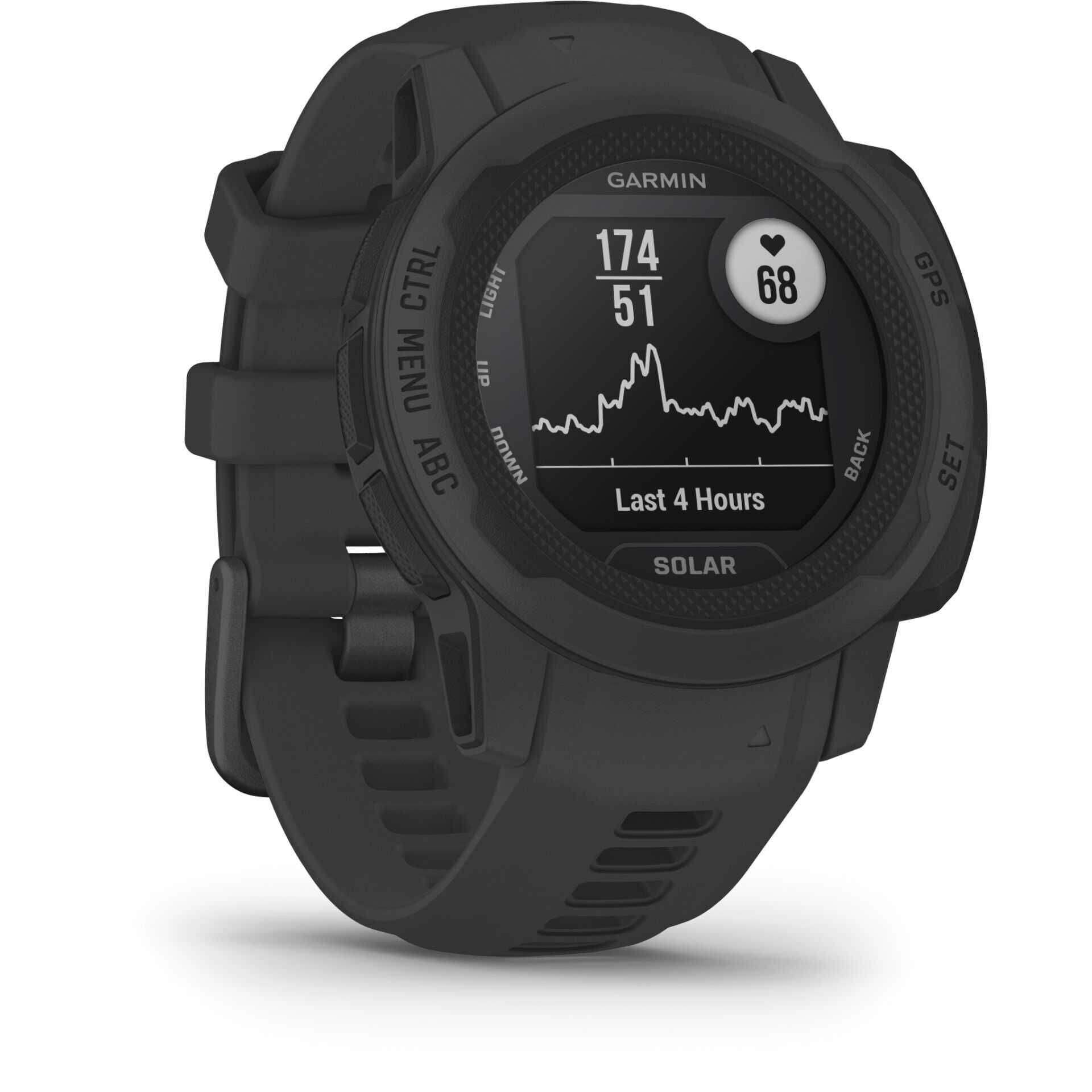 Garmin Instinct 2S Solar - 40 mm - Carbon-Schwarz - Sportuhr mit Band - Silikon - Handgelenkgröße: 112-180 mm