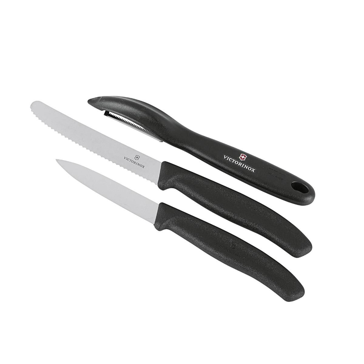 Victorinox Swiss Classic Gemüsemesser-Set mit Schäler 3-teilig schwarz
