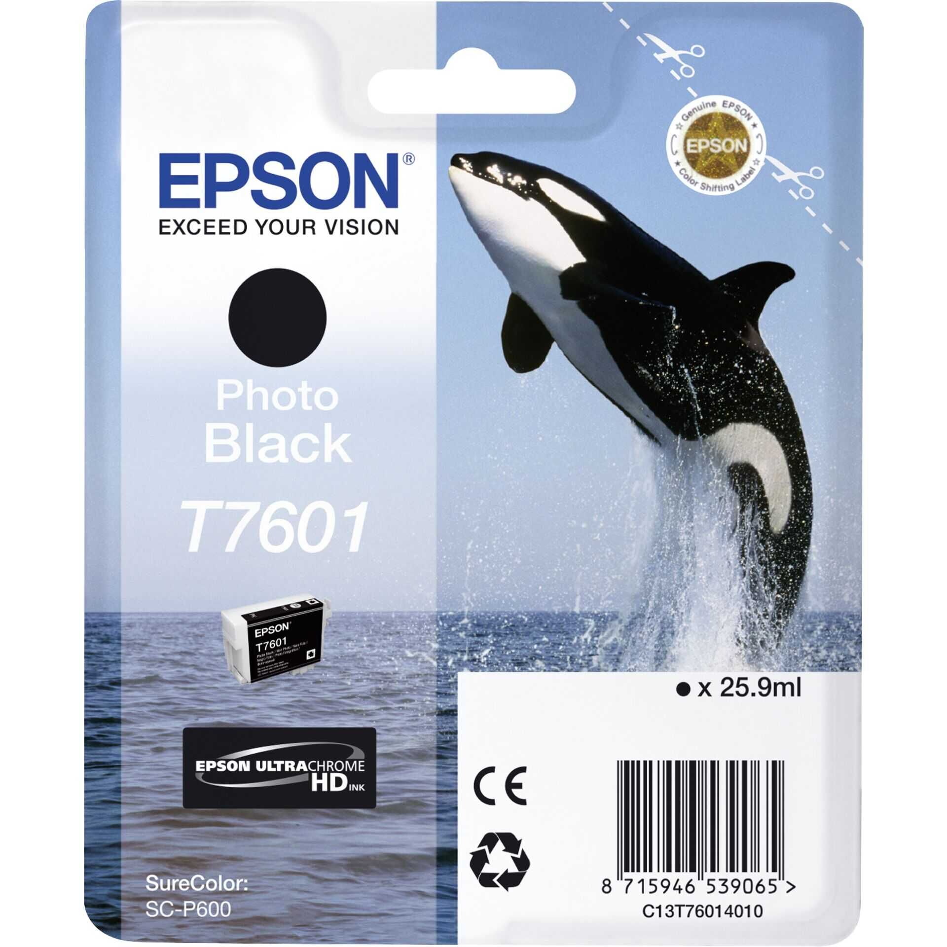 Epson T7601 - 26 ml - Photo schwarz - original - Blisterverpackung - Tintenpatrone