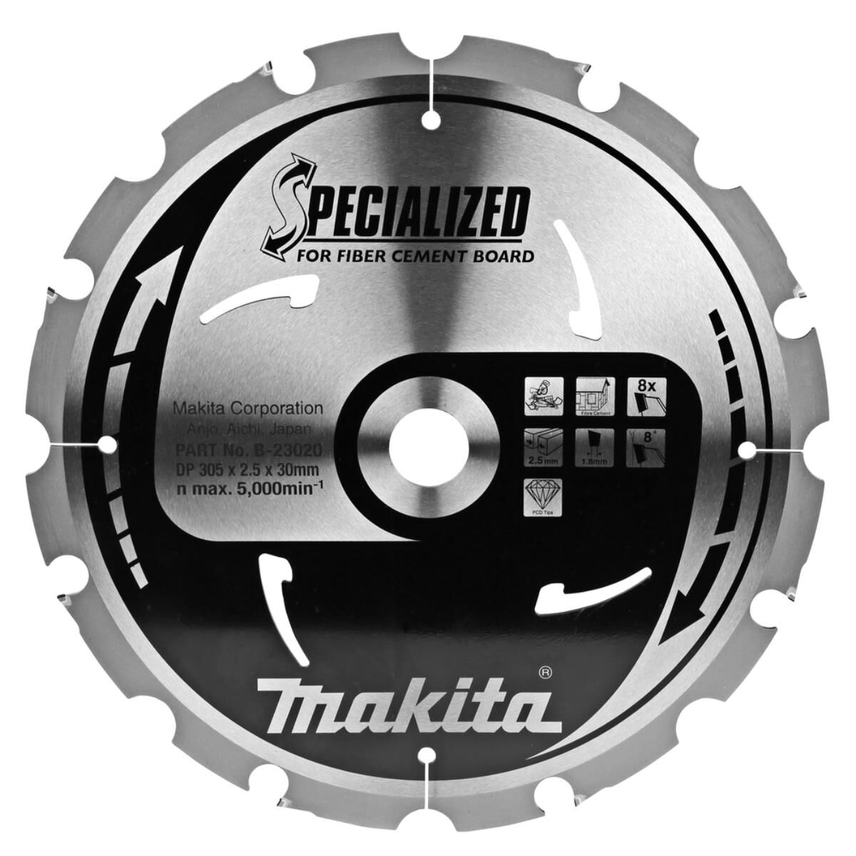 Makita Kreissägeblatt für Faserzement 305 x 30 x 2,5 mm • 8 Zähne