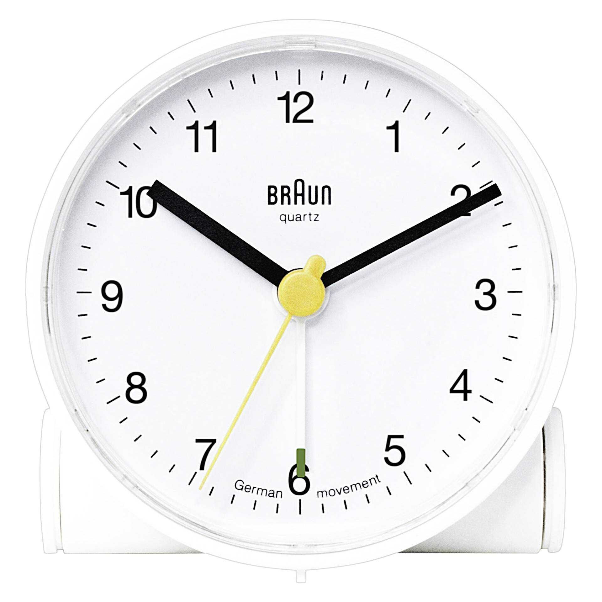 Braun BNC001 - Wecker - rund - Quarz - Schreibtisch - weiß