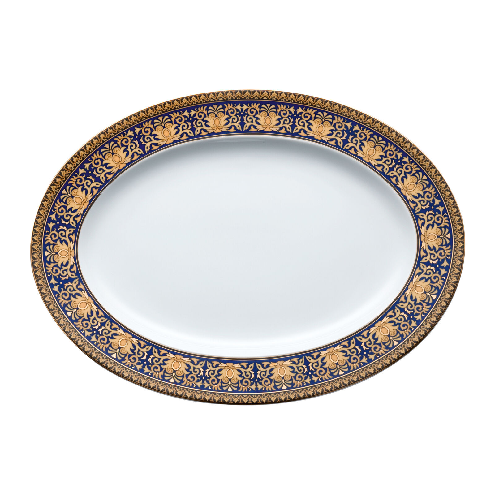 Rosenthal Versace Medusa blue Platte oval 34 cm