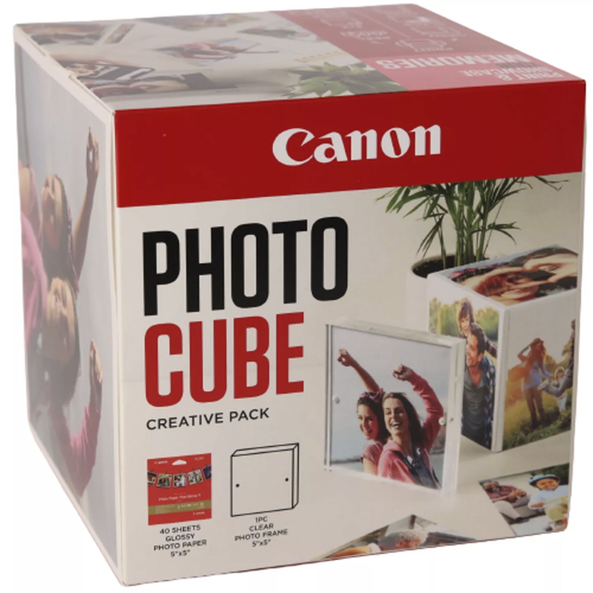 Canon PP-201 13x13 cm Photo Cube Creative Pack White Pink 40 Bl.