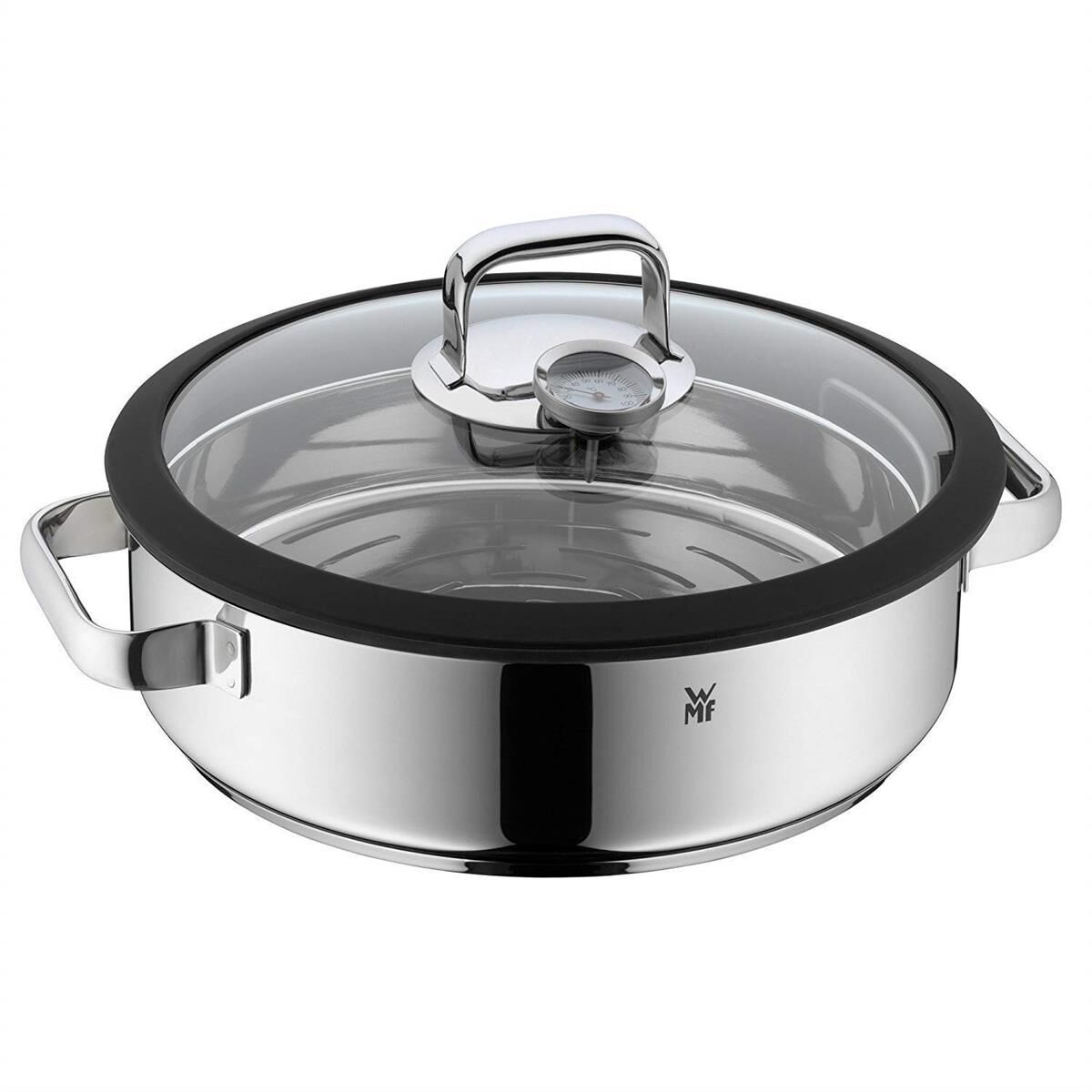 WMF Dampfgarer mit Glasdeckel/Silikonrand Vitalis 28cm rund 1743016040